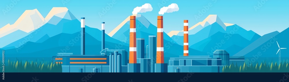 Fototapeta premium A vibrant image showcasing a scenic landscape featuring lush greenery, a river, and a blue sky with fluffy clouds, ideal for nature lovers and outdoor enthusiasts.
