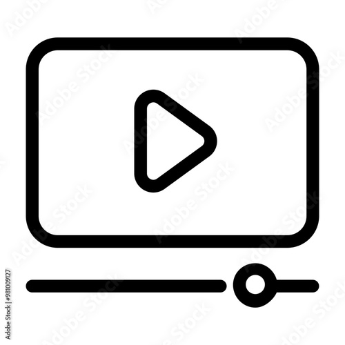 video player line icon 