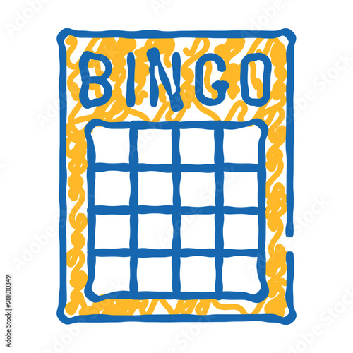 bingo card doodle icon sketch vector. bingo card sign. isolated symbol illustration