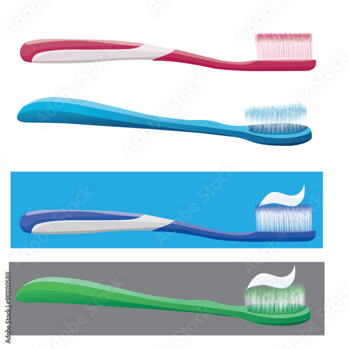 An editable vector of a toothbrush with toothpaste—perfect for dental branding, hygiene promotions, or product packaging. Easily customizable for various creative and marketing projects