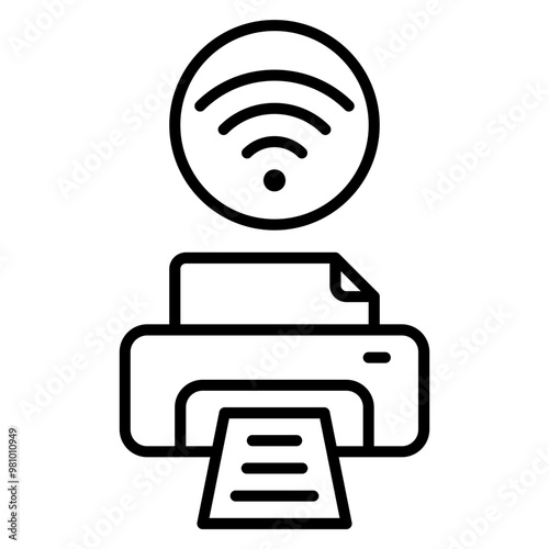 smart printer line icon