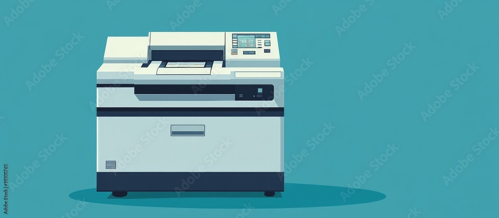 Illustration of a photocopy machine in a flat design style Illustration of a photocopy machine in a flat design style