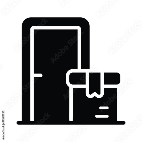 Door delivery icon for tracking and managing home delivery services