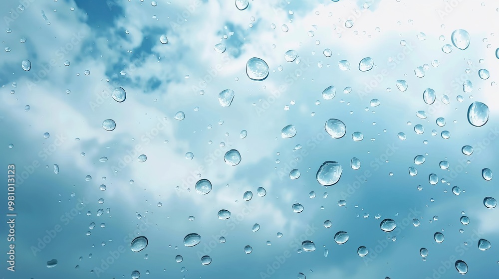 water or rain drops on blue background water or rain drops on blue background