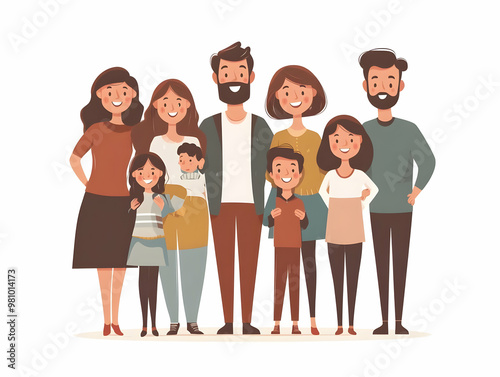 Heartwarming Flat Vector Illustration of a Candid New Year's Eve Family Celebration, Showcasing Love, Laughter, and Togetherness in a Joyful Scene