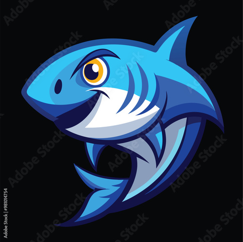 blue shark esport team logo illustration