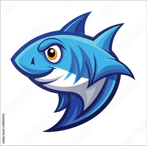 blue shark esport team logo illustration