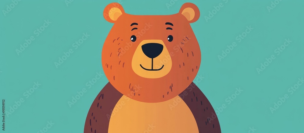 Obraz premium Flat color cartoon bear design