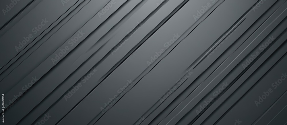 Obraz premium Minimal flat gray striped background banner template