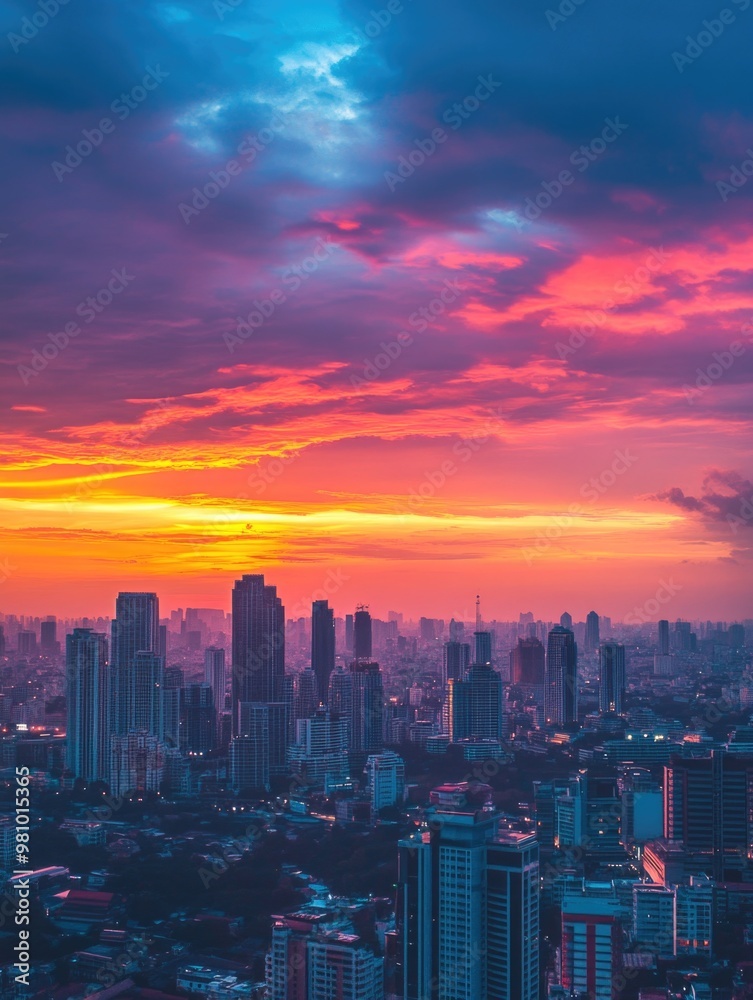 Cityscape at Sunset from High Rise Cityscape at Sunset from High Rise