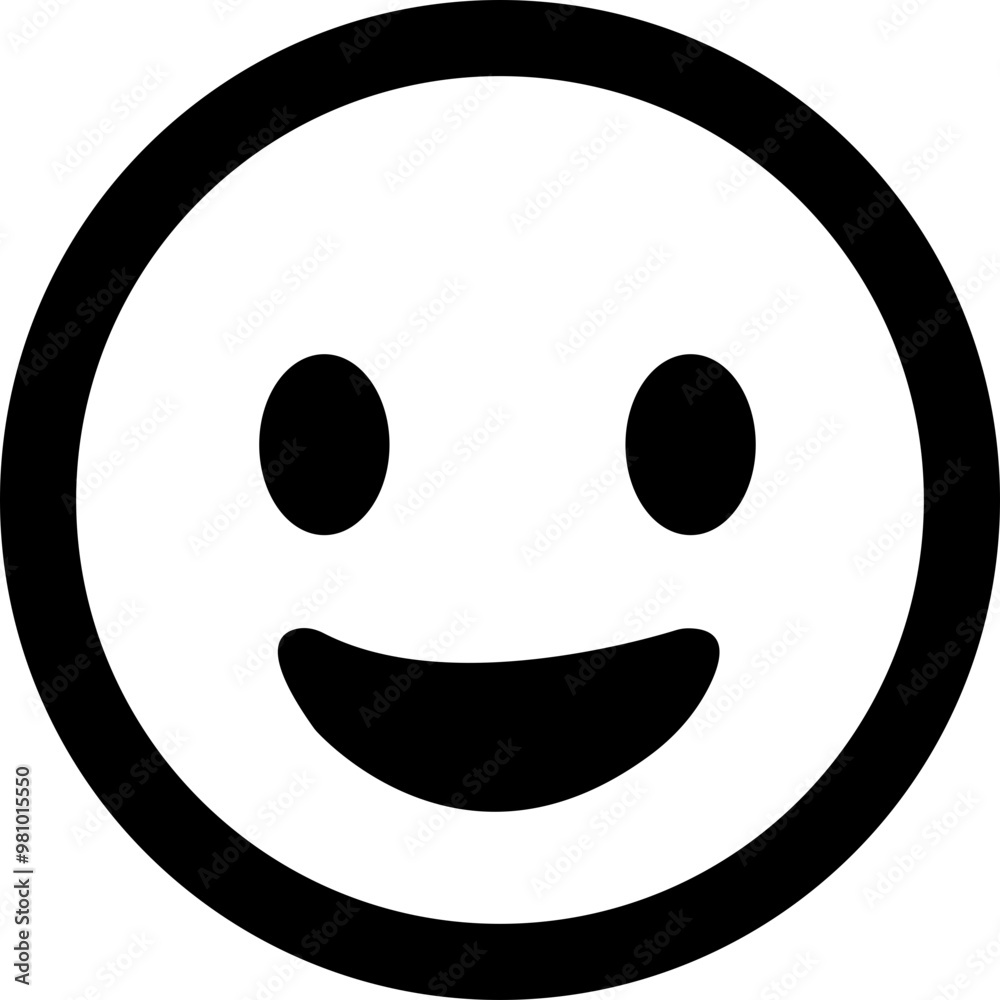 Happy positive emoji icon. Smiley Face, positive facial expression. Cheerful Face emoticon sign vector Happy positive emoji icon. Smiley Face, positive facial expression. Cheerful Face emoticon sign vector