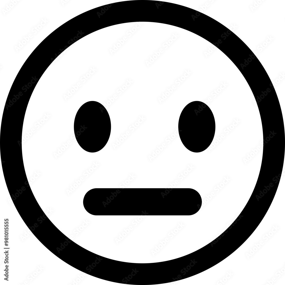 Mixed feeling emoji black face. emoticon emotional facial expression vector