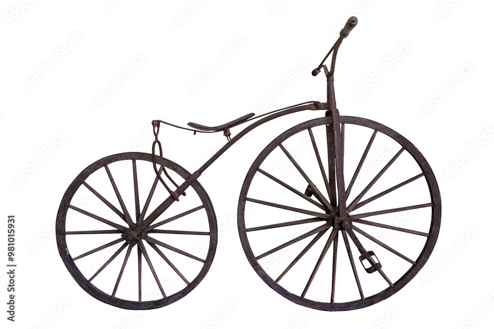 Fototapeta premium old style bicycle isolated on a white background