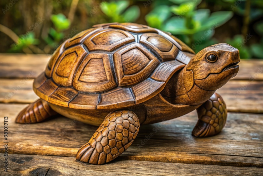Hand-carved wooden turtle emerges with rustic charm, its intricate details a testament to the skillful craftsmanship of the artisan who brought it to life. Hand-carved wooden turtle emerges with rustic charm, its intricate details a testament to the skillful craftsmanship of the artisan who brought it to life.