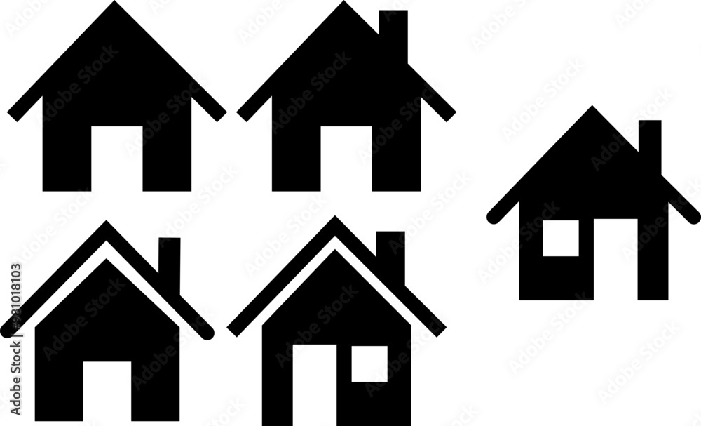 Home icon collection. House icons set. Real estate. Flat style houses symbols for apps and websites. Home icon collection. House icons set. Real estate. Flat style houses symbols for apps and websites.