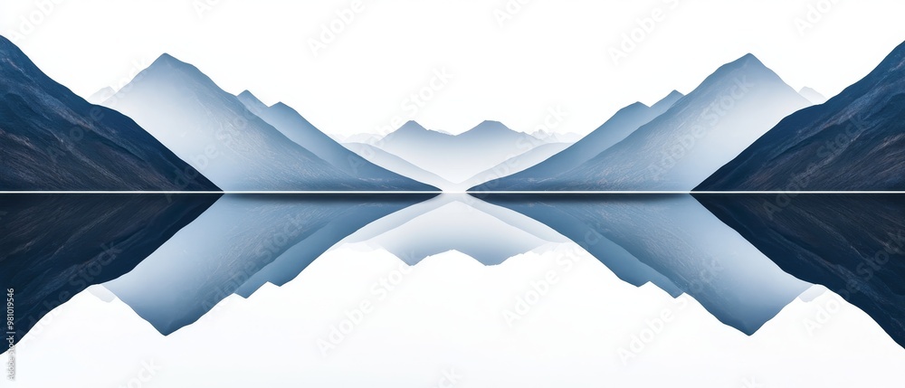 Reflected Mountains Abstract, symmetrical, abstract reflections of mountains on still water Reflected Mountains Abstract, symmetrical, abstract reflections of mountains on still water