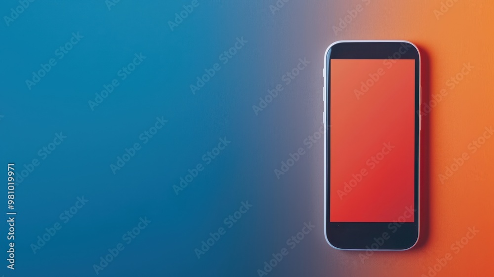 Stylish smartphone on a vibrant gradient background, perfect for showcasing modern technology and mobile applications. Stylish smartphone on a vibrant gradient background, perfect for showcasing modern technology and mobile applications.