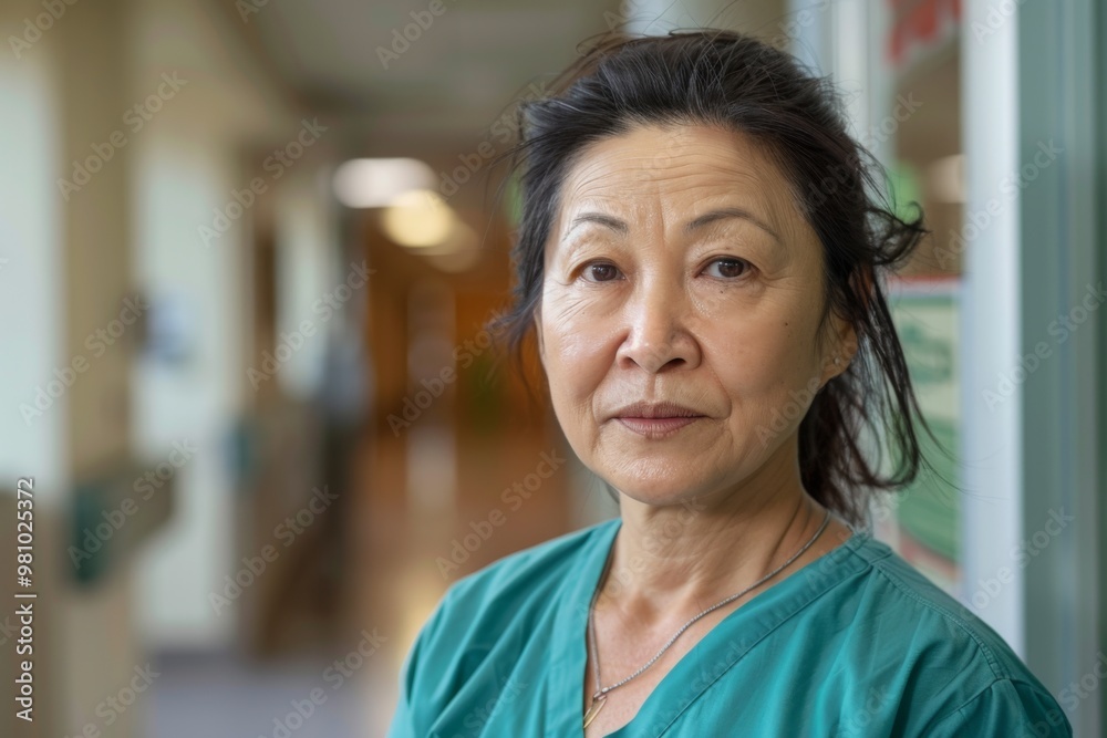 Portrait of a middle aged Asian female registered nurse Portrait of a middle aged Asian female registered nurse