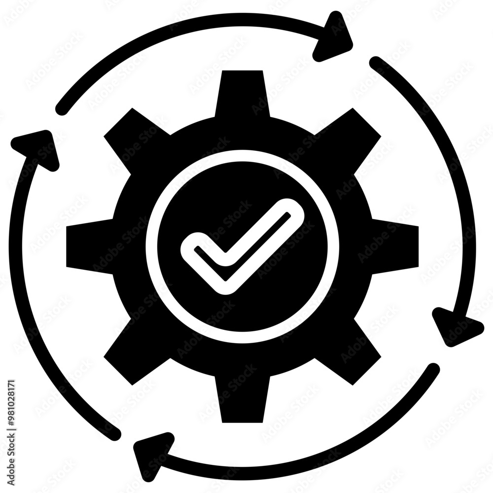 Process icon with glyph style Process icon with glyph style