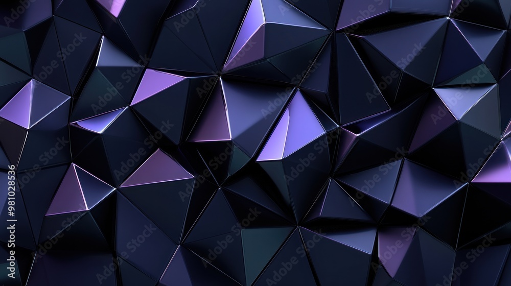 Fototapeta premium Abstract Geometric Pattern with Dark Blue and Purple Triangles