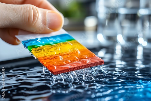 Acid-base indicators like litmus paper, changing color when in contact with an acidic substance