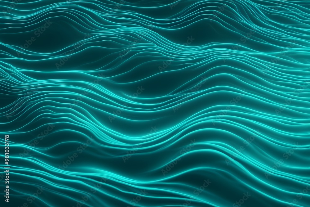 A neon teal water ripple background with striking energetic waves, AI Generated A neon teal water ripple background with striking energetic waves, AI Generated