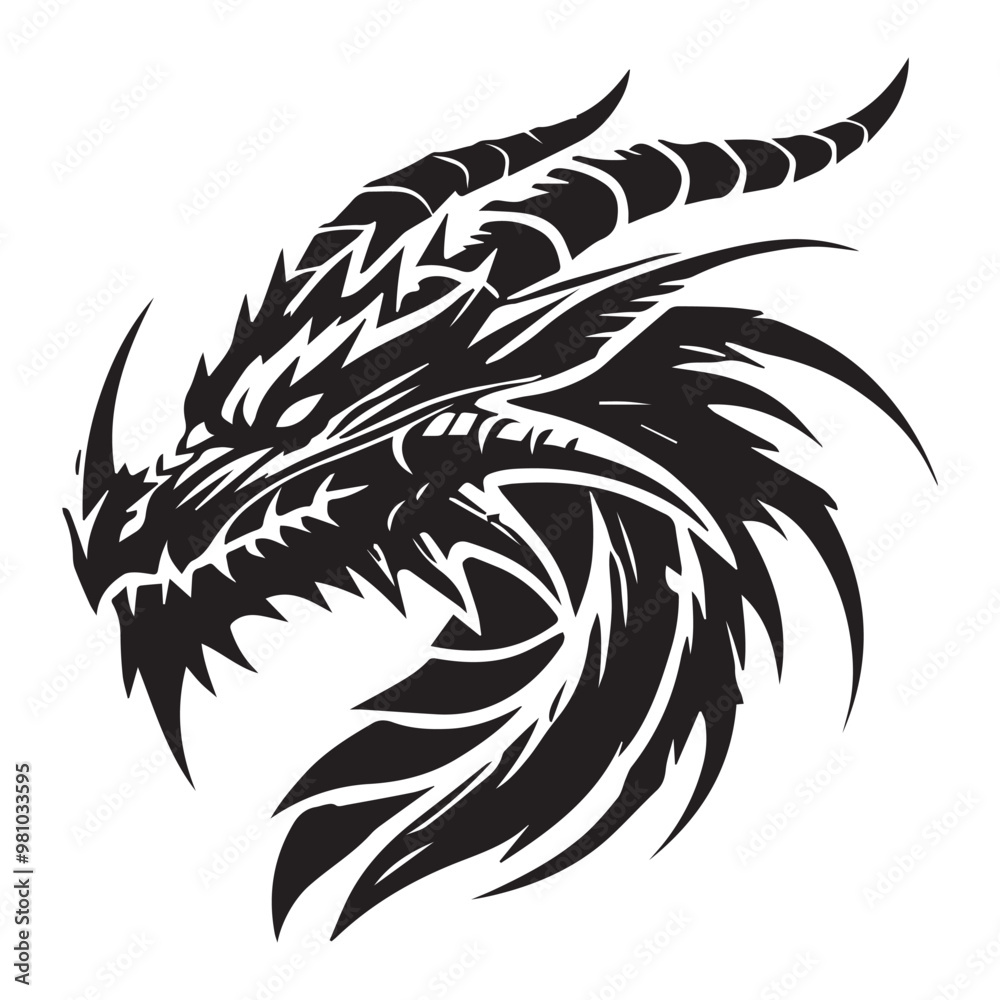 Dragon vector in black and white - Dragon Silhouette Clipart
Dragon vector in black and white - Dragon Silhouette Clipart