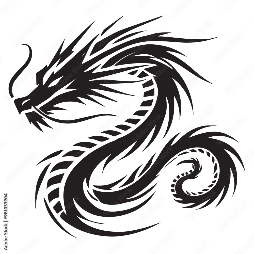 Dragon vector in black and white - Dragon Silhouette Clipart
Dragon vector in black and white - Dragon Silhouette Clipart