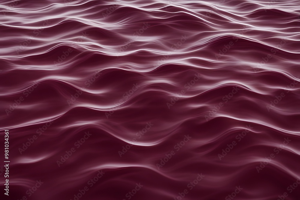 Fototapeta premium A rich burgundy water ripple background featuring deep dramatic waves, AI Generated