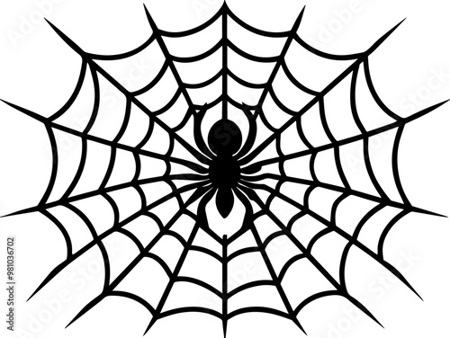 spider net silhouette vector illustration
