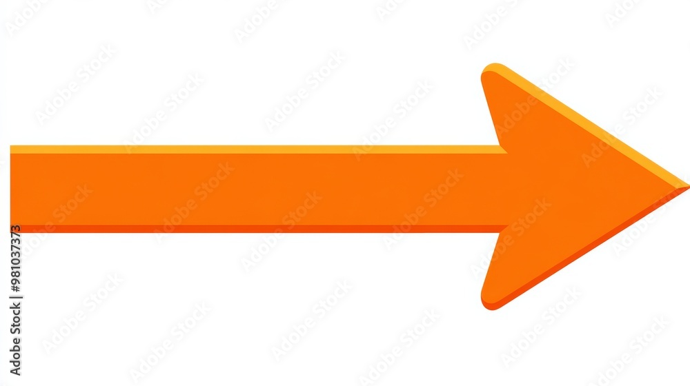 Orange Arrow Symbol - Basic Shape Pointing Horizontally for Attention and Warning Orange Arrow Symbol - Basic Shape Pointing Horizontally for Attention and Warning