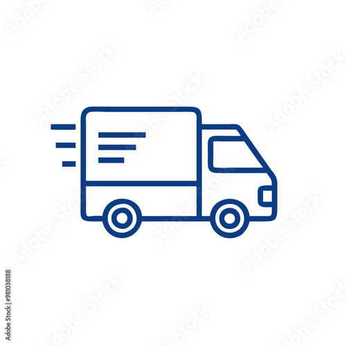 Delivery-truck vector icon in blue color