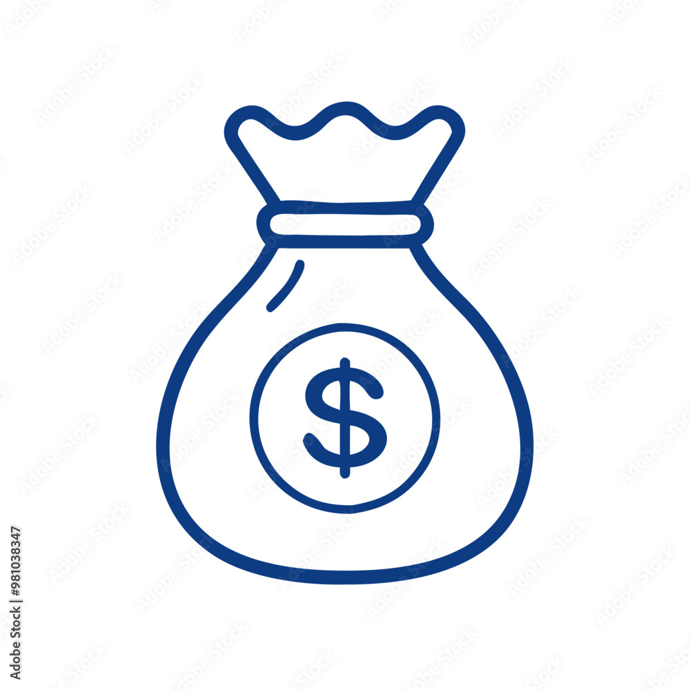money bag icon, minimalistic design, with copy space money bag icon, minimalistic design, with copy space