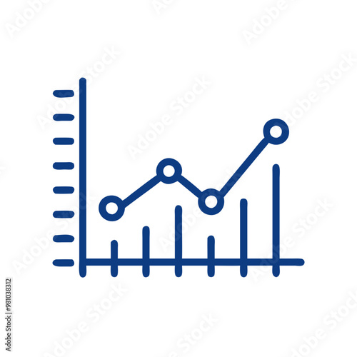 line graph icon, minimalistic design, with copy space