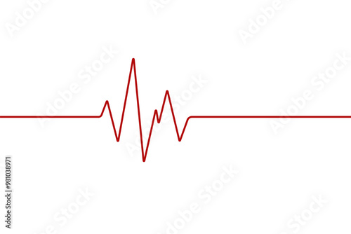 Heartbeat line diagram vector illustration in red color