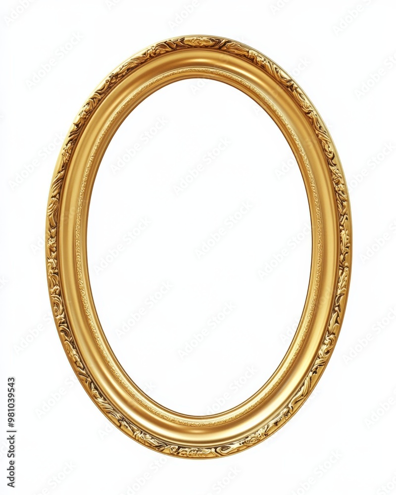 Oval Frame. Elegant Golden Blank Frame for Isolated Photo Portrait Graphic Oval Frame. Elegant Golden Blank Frame for Isolated Photo Portrait Graphic