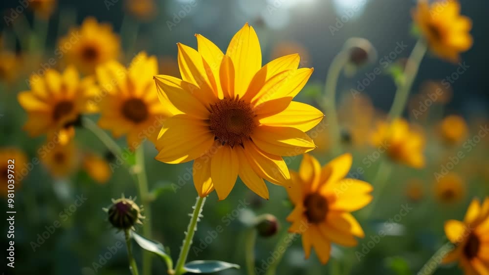 Beautiful Floral Background with Yellow Flowers Beautiful Floral Background with Yellow Flowers