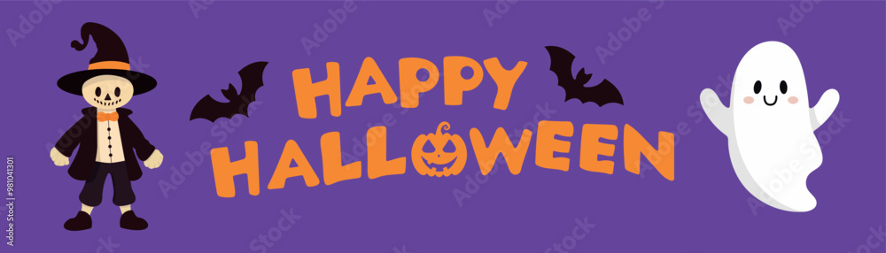 Obraz premium happy halloween banner