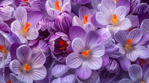 Beautiful Crocus Flower Background: Delicate Blooming Spring Beauty