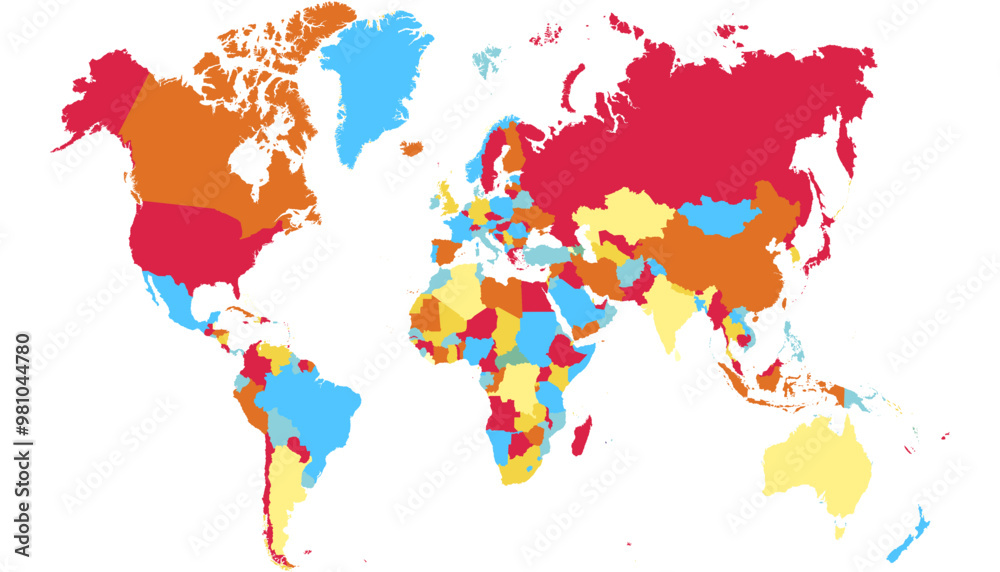Fototapeta premium World map. Modern color vector map. Silhouette map