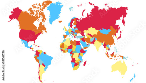 World map. Modern color vector map. Silhouette map