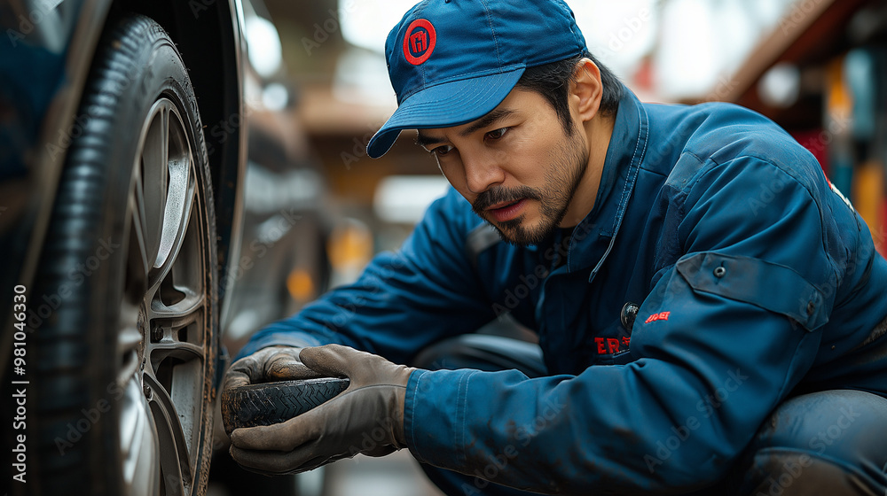 Obraz premium タイヤ交換