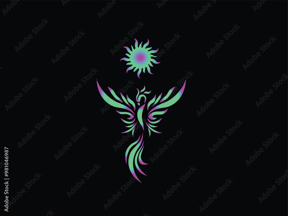 Obraz premium mystical phoenix spiritual logo