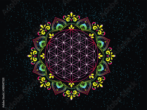 sacred geometry, flower of life, mandala, mystical