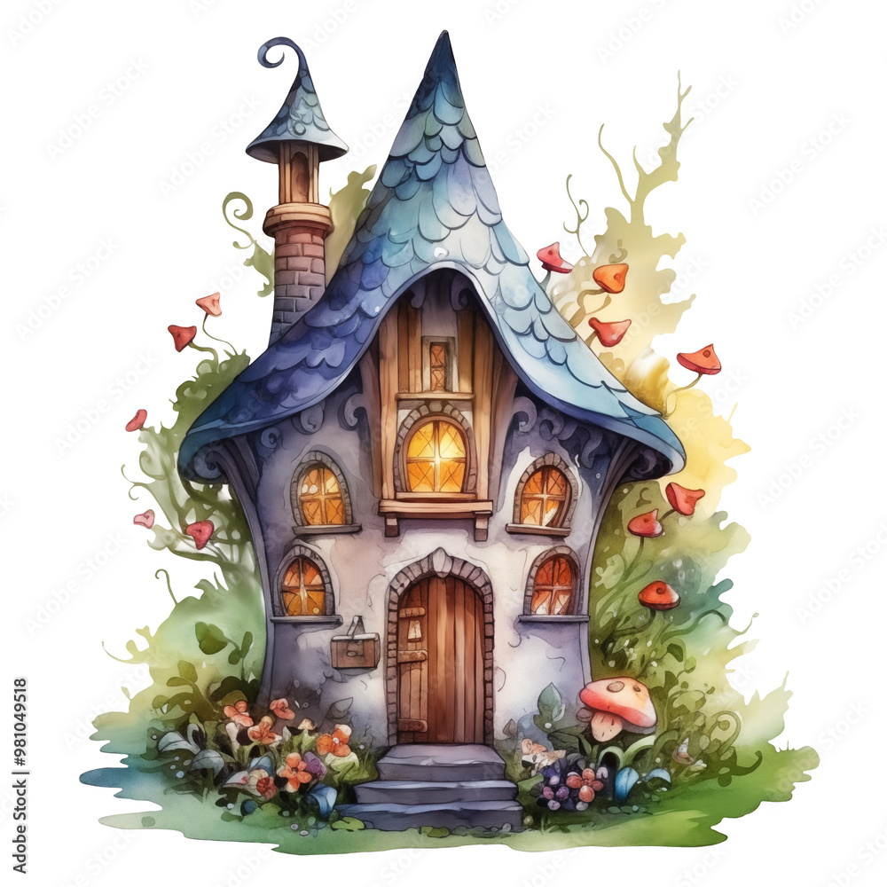 Fototapeta premium The Evil Witch's House illustration 