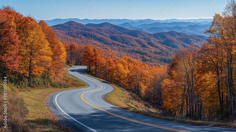 Autumn outdoor nature scenery in illustration style