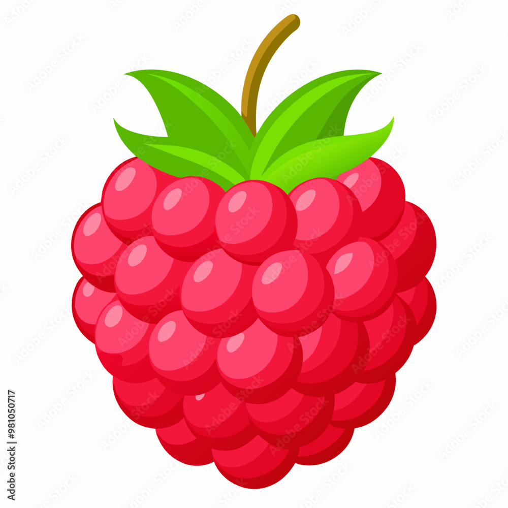 Raspberry with leaf vector icon. Raspberry icon clipart. Raspberry cartoon. stock illustration Raspberry with leaf vector icon. Raspberry icon clipart. Raspberry cartoon. stock illustration
