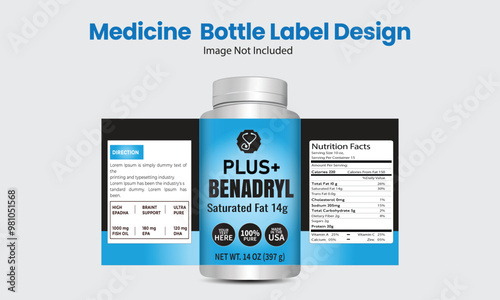 Bottle label, Package template design, Label design, mock-up design label template