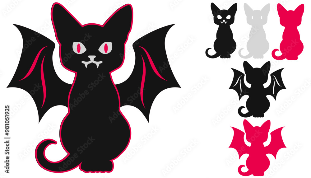 Fototapeta premium Halloween black cat svg, Layered papercut decoration