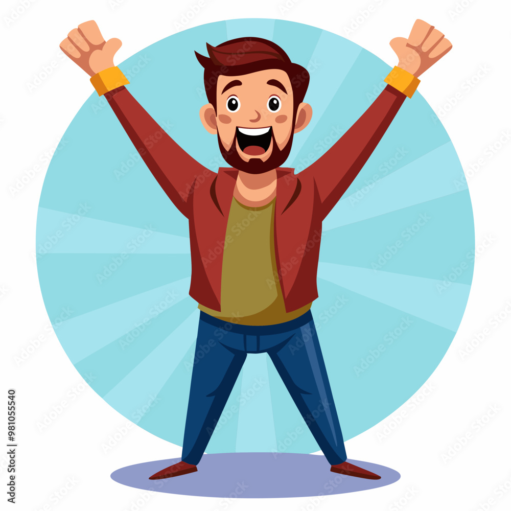 Funny young man making hands gesturing stock illustration Funny young man making hands gesturing stock illustration